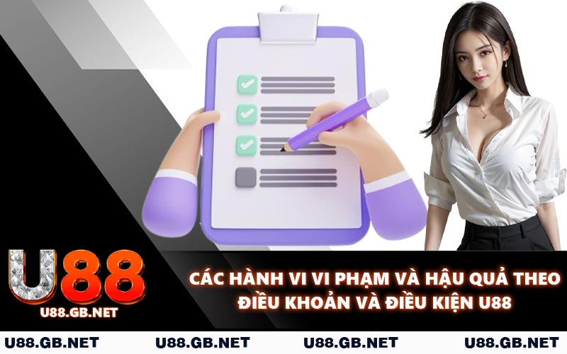 Các hành vi vi phạm và hậu quả theo điều khoản và điều kiện U88